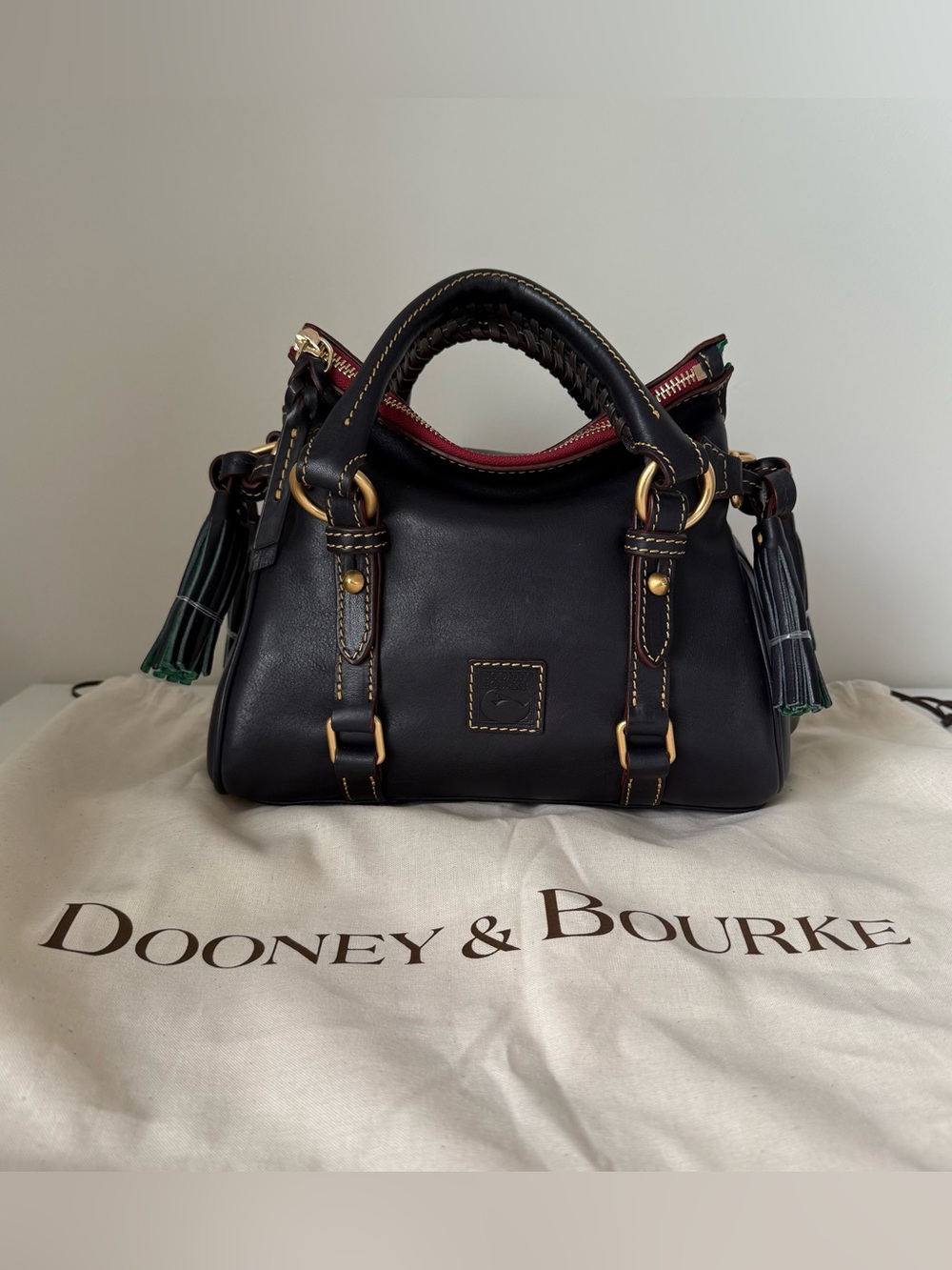Dooney & Bourke Micro Florentine Leather Micro Satchel in Navy
